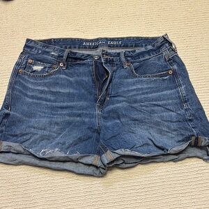 American Eagle Outfitters Blue Jean Shorts Frayed Hem